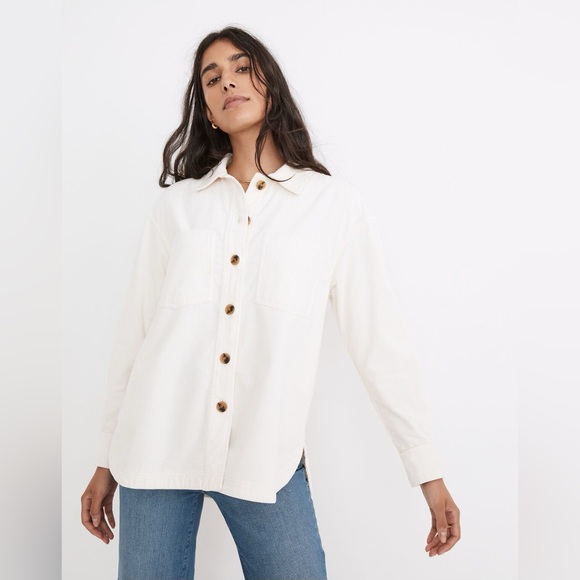 Madewell Corduroy Kentwood Oversized Shirt-Jacket in Lighthouse Size XL - Picture 2 of 9